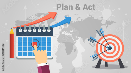 Vector of business planning and acting