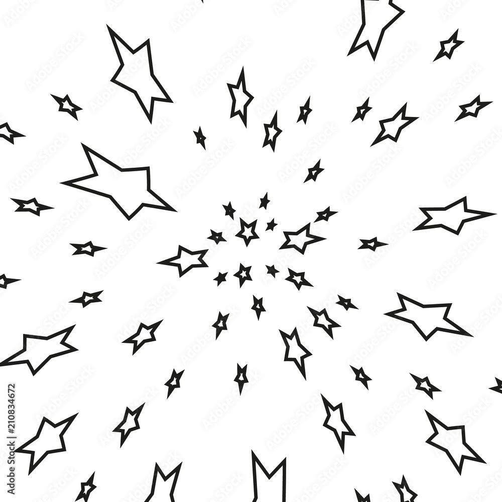 Black Shooting Star with Elegant Star Trail on White Background Black Shooting Star with Elegant Star Trail on White Background