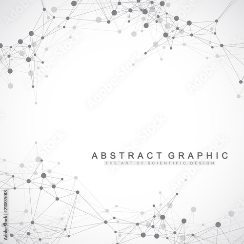 Geometric graphic background communication. Global network connections. Wireframe complex with compounds. Perspective backdrop. Digital data visualization. Scientific cybernetic vector
