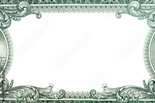 U.S. dollar border with empty middle area