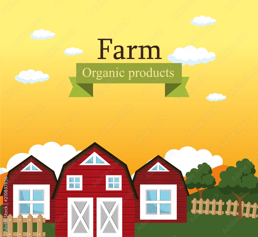 farm scene organic products label