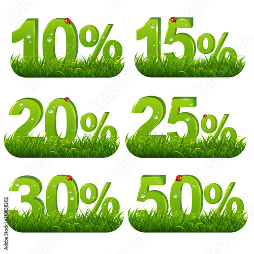 Green Percents Collection With Grass