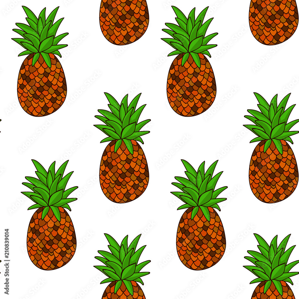 Seamless vector pattern pineapple Seamless vector pattern pineapple