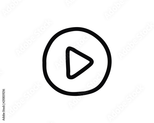 play button icon design illustration,hand drawn style design, designed for web and app