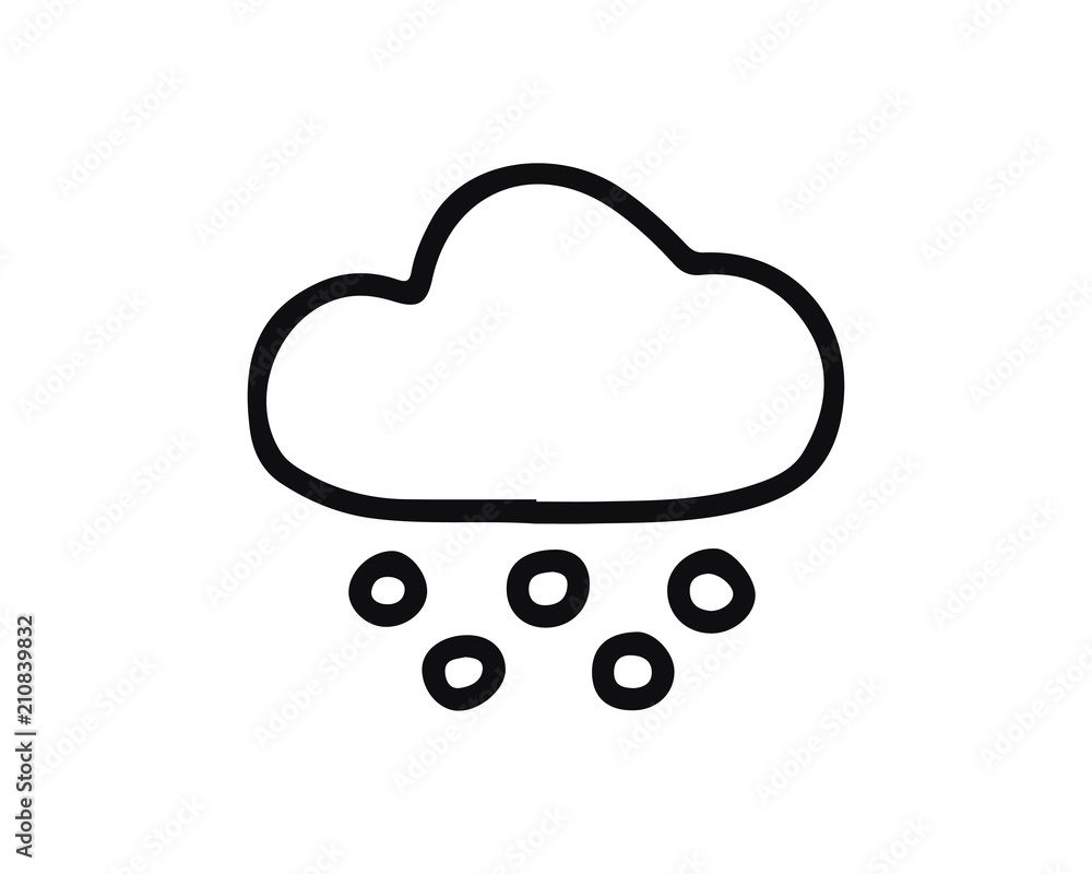 Obraz premium snow rain cloud icon design illustration,hand drawn style design, designed for web and app