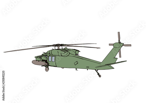 Fototapeta Naklejka Na Ścianę i Meble -  military helicopter vector