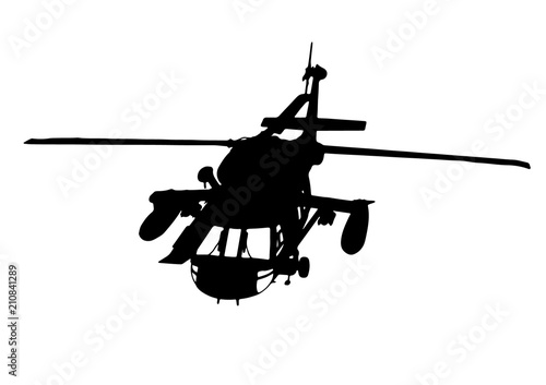 Fototapeta Naklejka Na Ścianę i Meble -  silhouette of military helicopter vector
