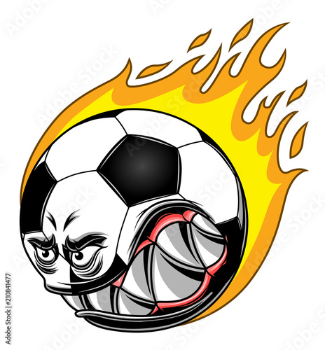 Burning football ball