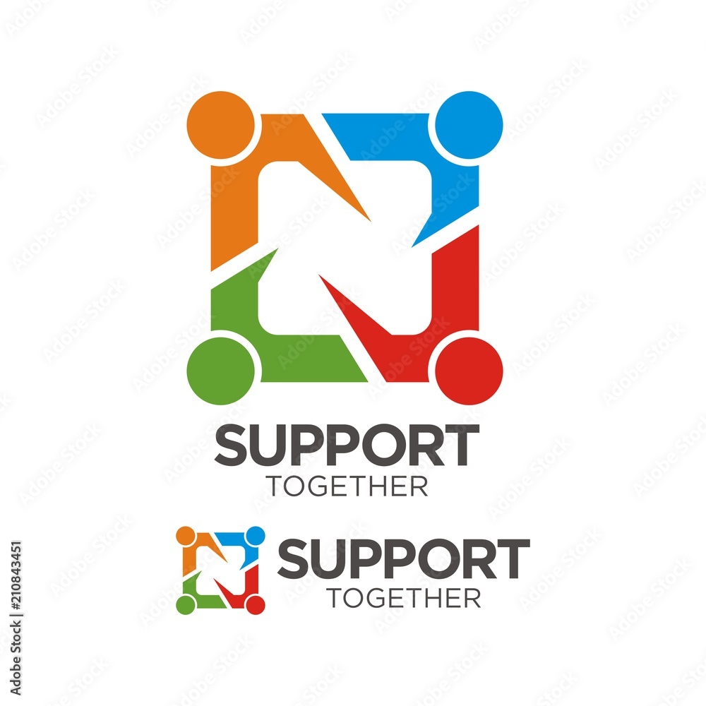Abstract community human stick team figure logo design template vector illustration Abstract community human stick team figure logo design template vector illustration