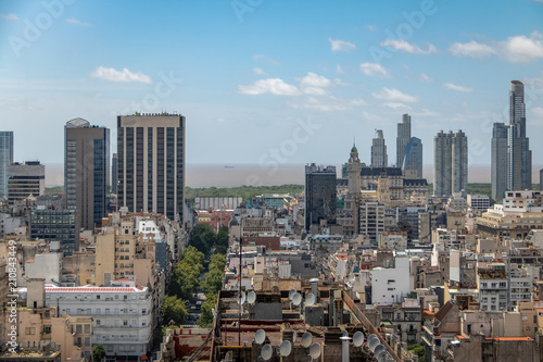 Aerial view of downtown Buenos AIres with Puerto Madero on background - Buenos Aires, Argentina © diegograndi
