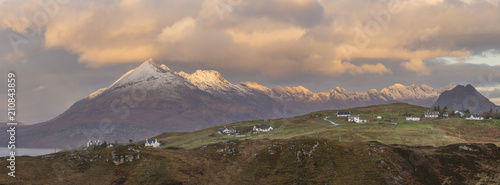 Village of Elgol with the Cullins Mountain range behind photo