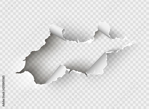 ragged Hole torn in ripped paper