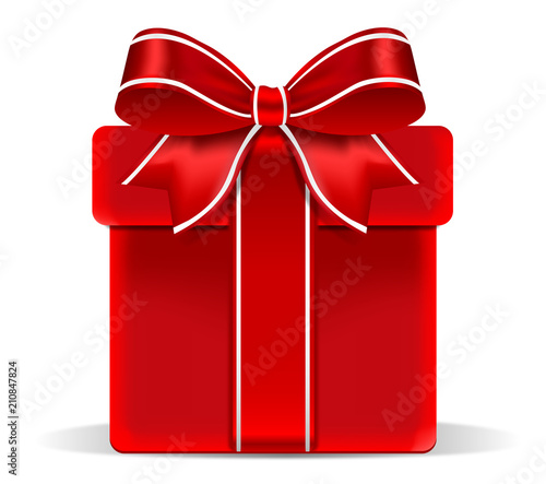 Gift box with red bow