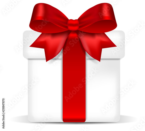 Gift box with red bow