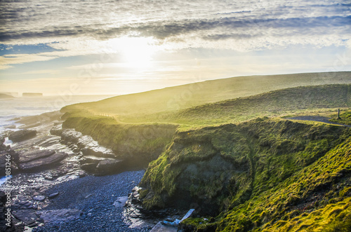 sunset over an Irish landscape