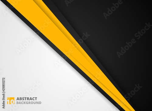 Abstract of modern yellow black and white background.