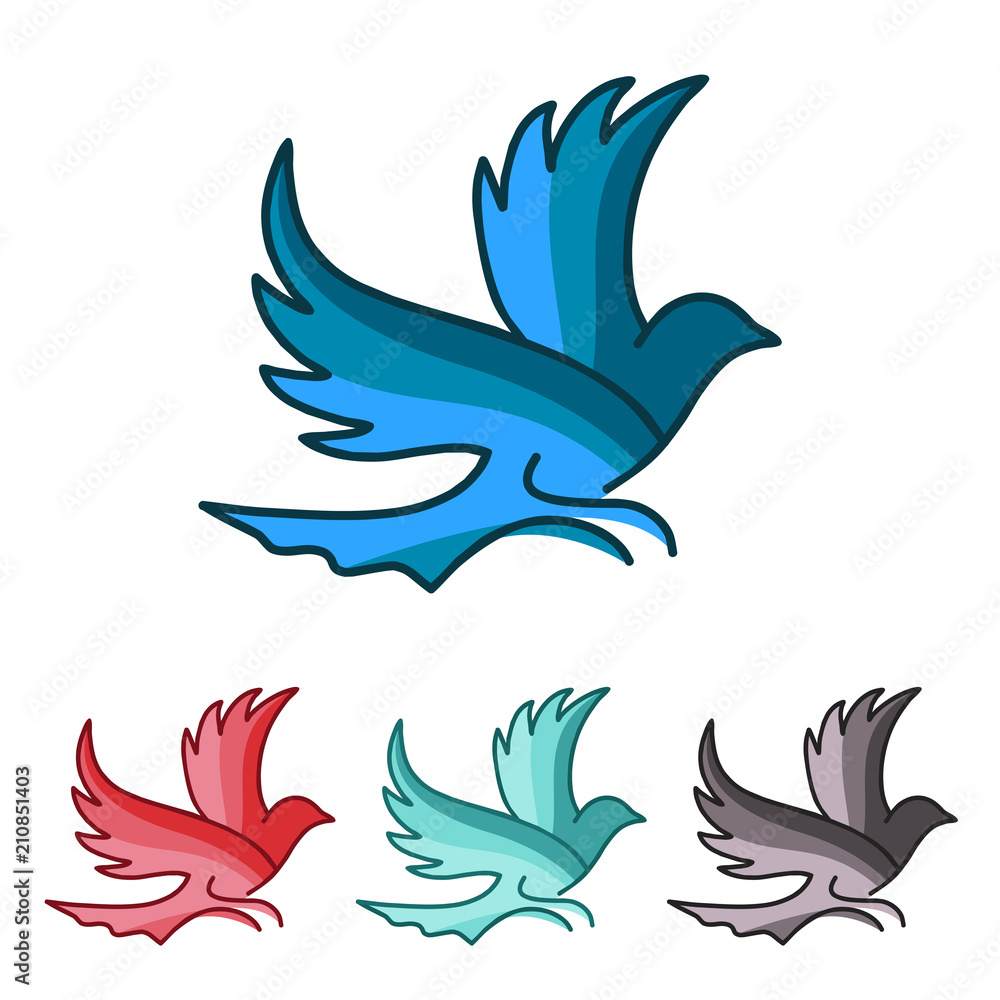 Naklejka premium Bird Logo Template Design Vector