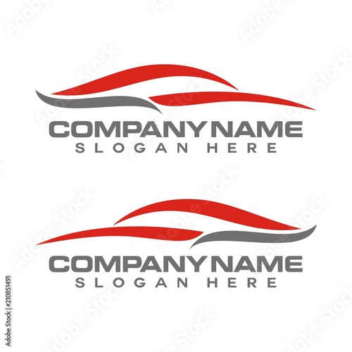 Abstract simple line car logo design template vector illustration