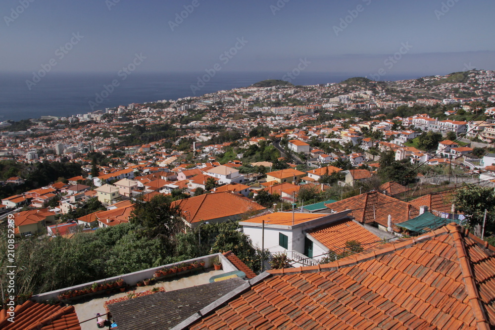 View of Funchal in Madeira from Monte
