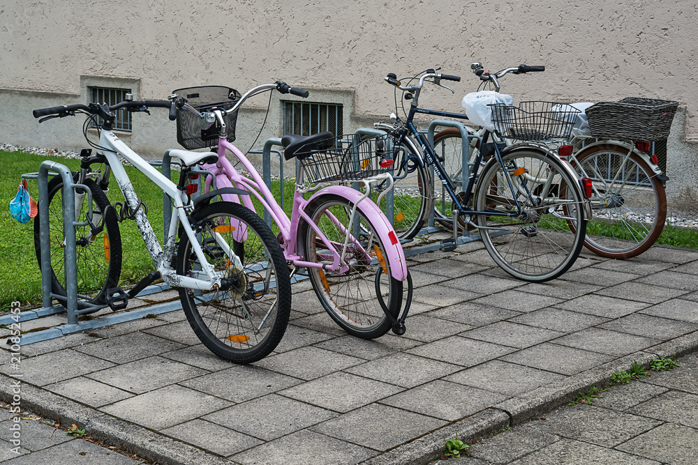 Munich, Germany - June 09, 2018: Bicycles in Munich