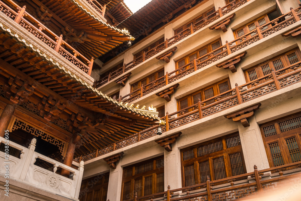 Appearance of Temple Architecture in Jing'an Temple,China