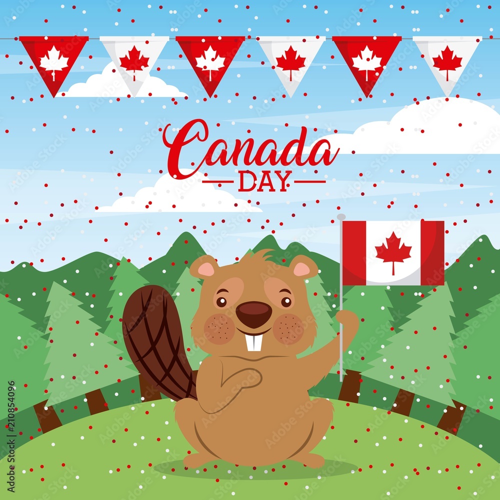 Naklejka premium canada day card
