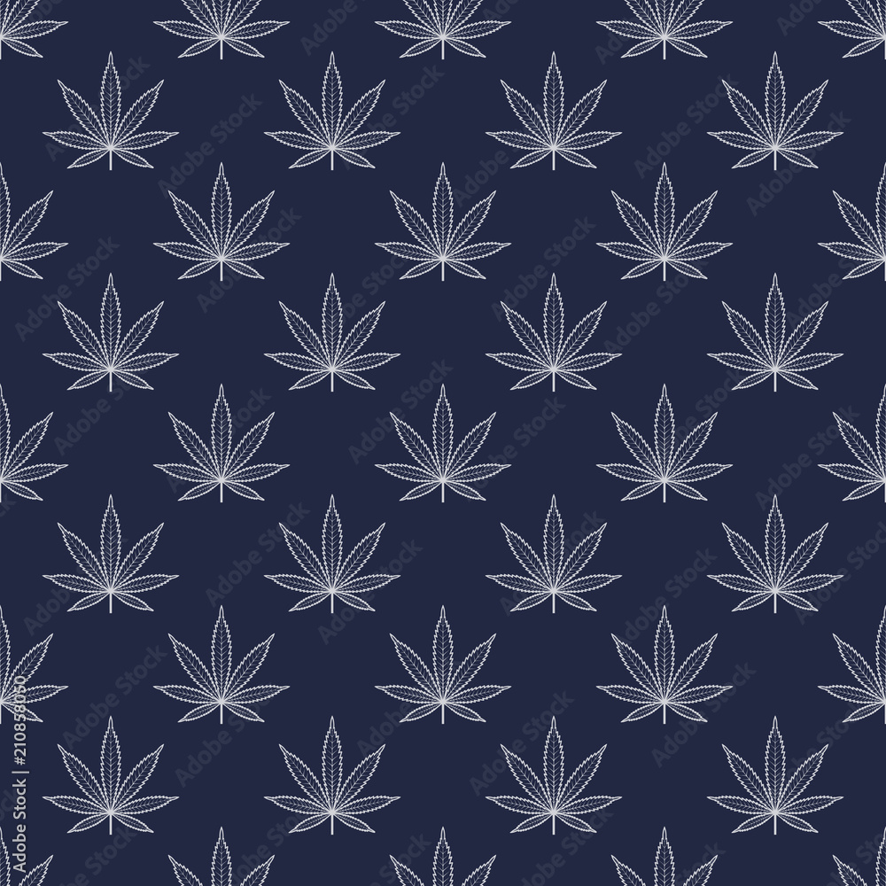 Seamless pattern with marijuana leaf. Cannabis background. Pattern can ...