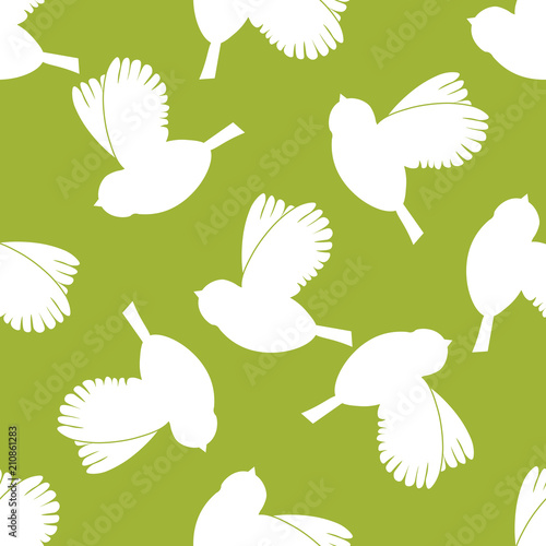 Geometric seamless pattern. Bird  sparrow