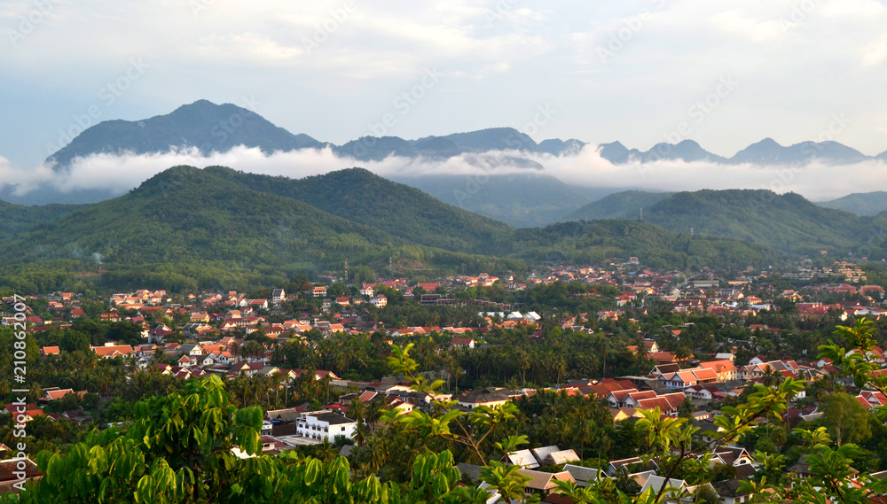 View of Luang Prabang from Mount Phousi Temple Lookout