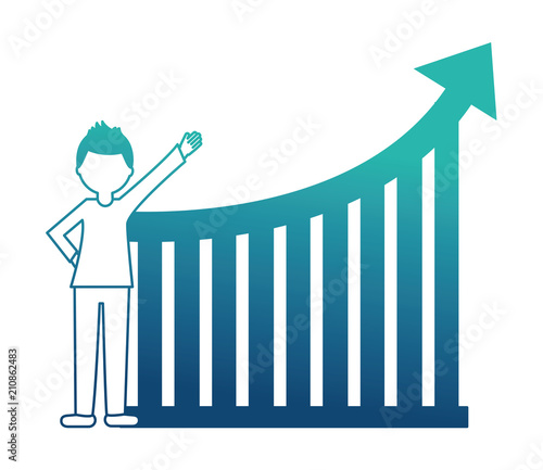 business man with financial statistic chart