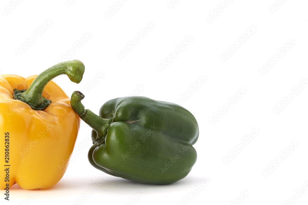Colorful bell pepper vegetable on white background Colorful bell pepper vegetable on white background