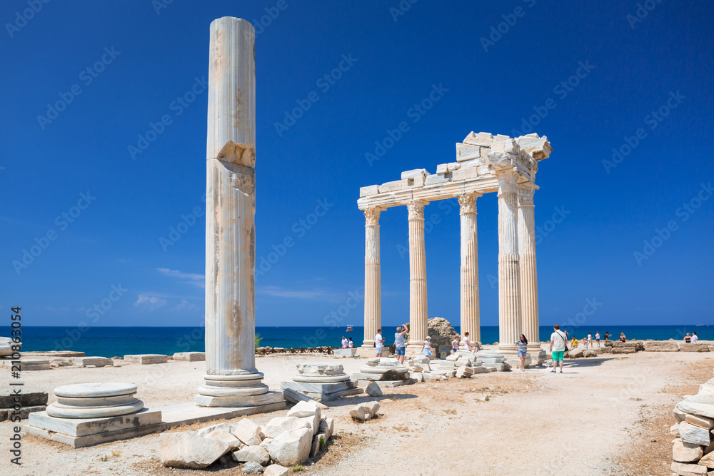 The Temple of Apollo in Side at sunny day, Turkey