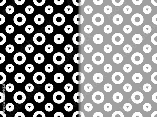 Geometric seamless pattern. Circles and triangles