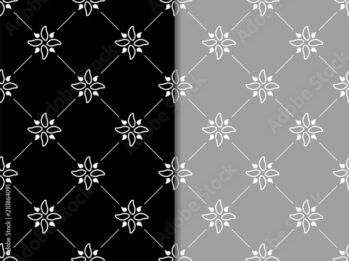 abstract floral seamless pattern with flowers, netting and leaves