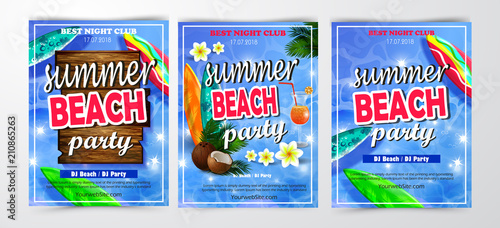 Poster for summer and beach party background