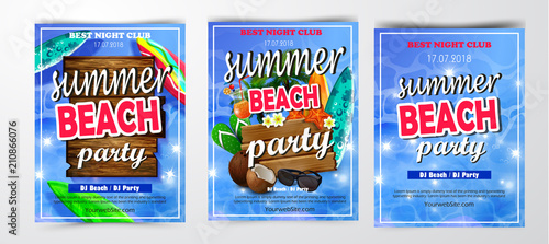 Poster for summer and beach party background