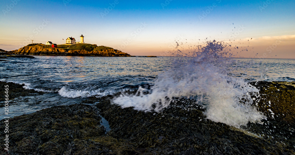 The Big Splash at the Nubble Light House, York Beach Maine The Big Splash at the Nubble Light House, York Beach Maine