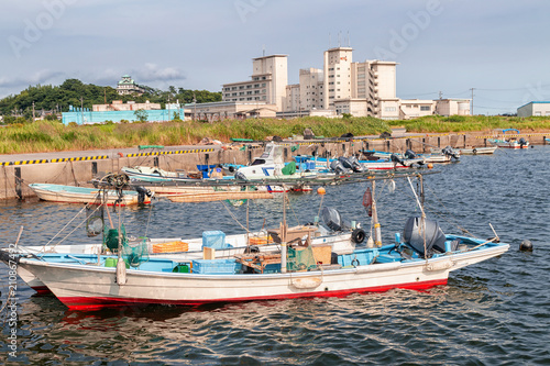 Fishing Boats in Mikawa Bay in Aichi, Japan photo