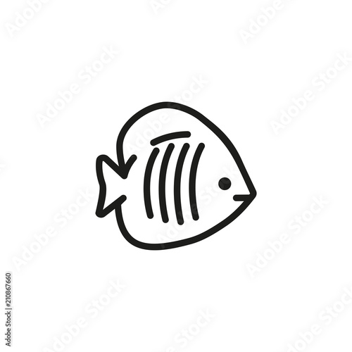 Butterfly fish line icon. Animal, reef, aquarium. Oceanarium concept. Vector illustration can be used for topics like snorkeling, vacation, sea