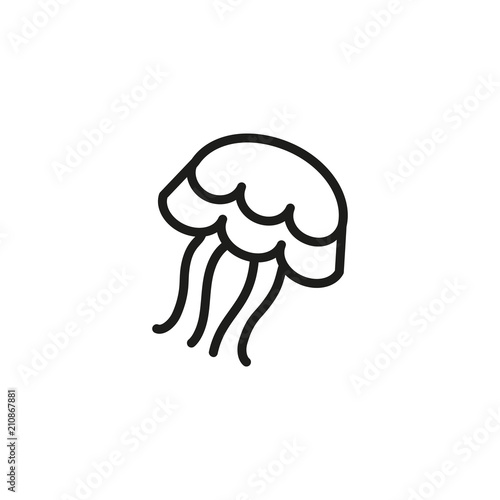 Jellyfish line icon. Danger, oceanarium, underwater. Sea life
concept. Vector illustration can be used for topics like zoology, snorkeling, wildlife