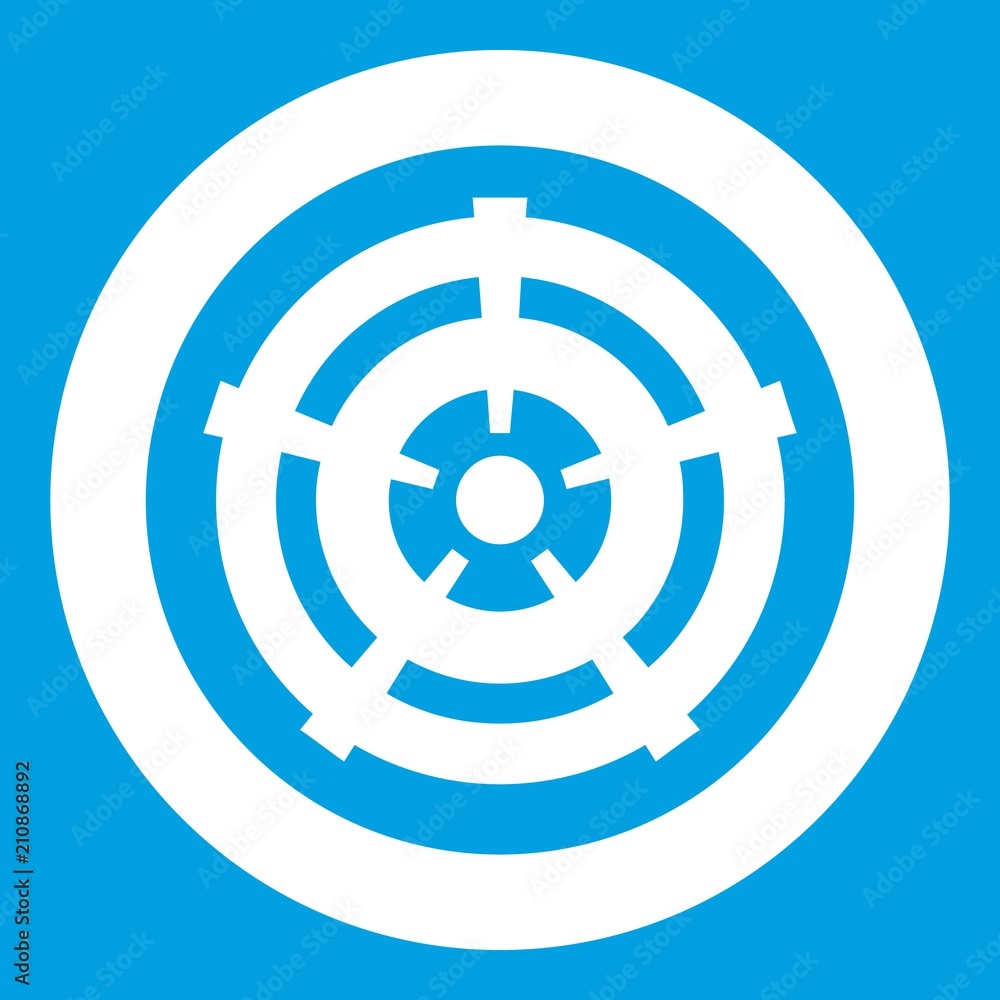 Car wheel icon white isolated on blue background vector illustration Car wheel icon white isolated on blue background vector illustration