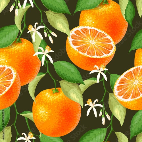 Seamless pattern with orange