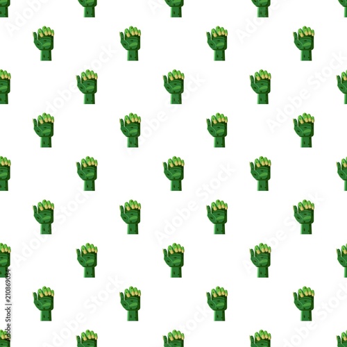 Zombi arm pattern seamless repeat in cartoon style vector illustration