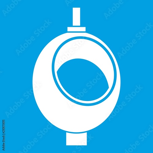 Urinal or chamber pot for men icon white isolated on blue background vector illustration