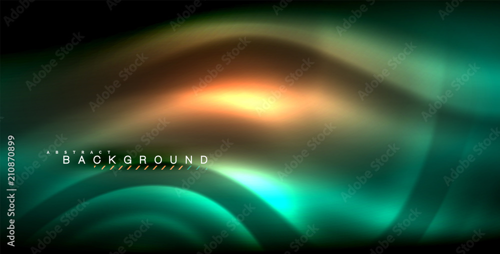 Neon glowing wave, magic energy and light motion background Neon glowing wave, magic energy and light motion background