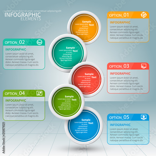 Abstract 3D Paper Infographics