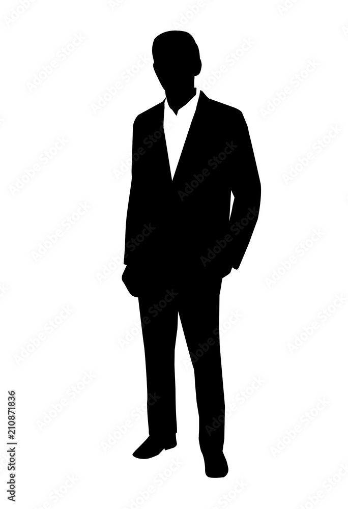 silhouette businessman pose in standing position silhouette businessman pose in standing position