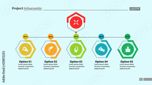 Four options under main point slide template. Business data. Graph, chart, design. Creative concept for infographic, report. Can be used for topics like marketing, workflow, management