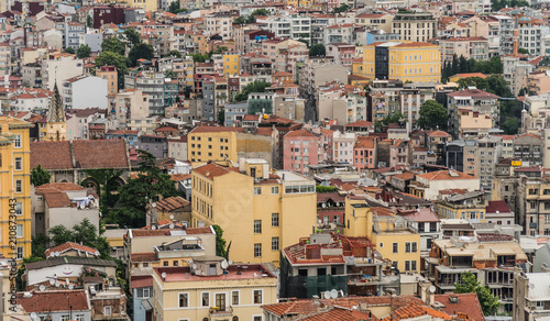 Dense built of residential buildings in Istanbul