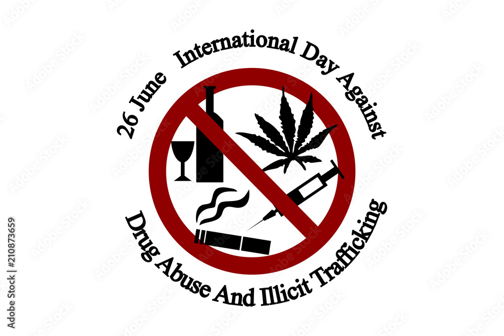 Illustration Concept Art Advertisemen for The International Day Against Drug Abuse And Illicit Trafficking on June 26. Illustration Concept Art Advertisemen for The International Day Against Drug Abuse And Illicit Trafficking on June 26.